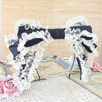 ローズレースリボンカチューシャ　オフ白 ローズレースリボンカチューシャ オフ白 Rose Lace Ribbon Head